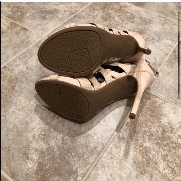 Sam & Libby cream open toe lace up sandals high… - Picture 3 of 12